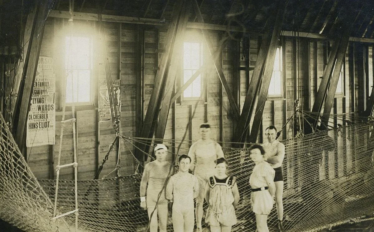 Flying Wards in their East Emerson Street practice barn